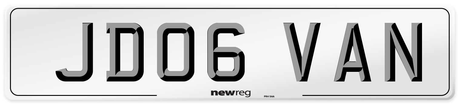 JD06 VAN Number Plate from New Reg